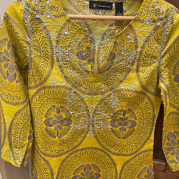 International Concepts tunic chartreuse yellow Sz2 - Picture 4 of 6